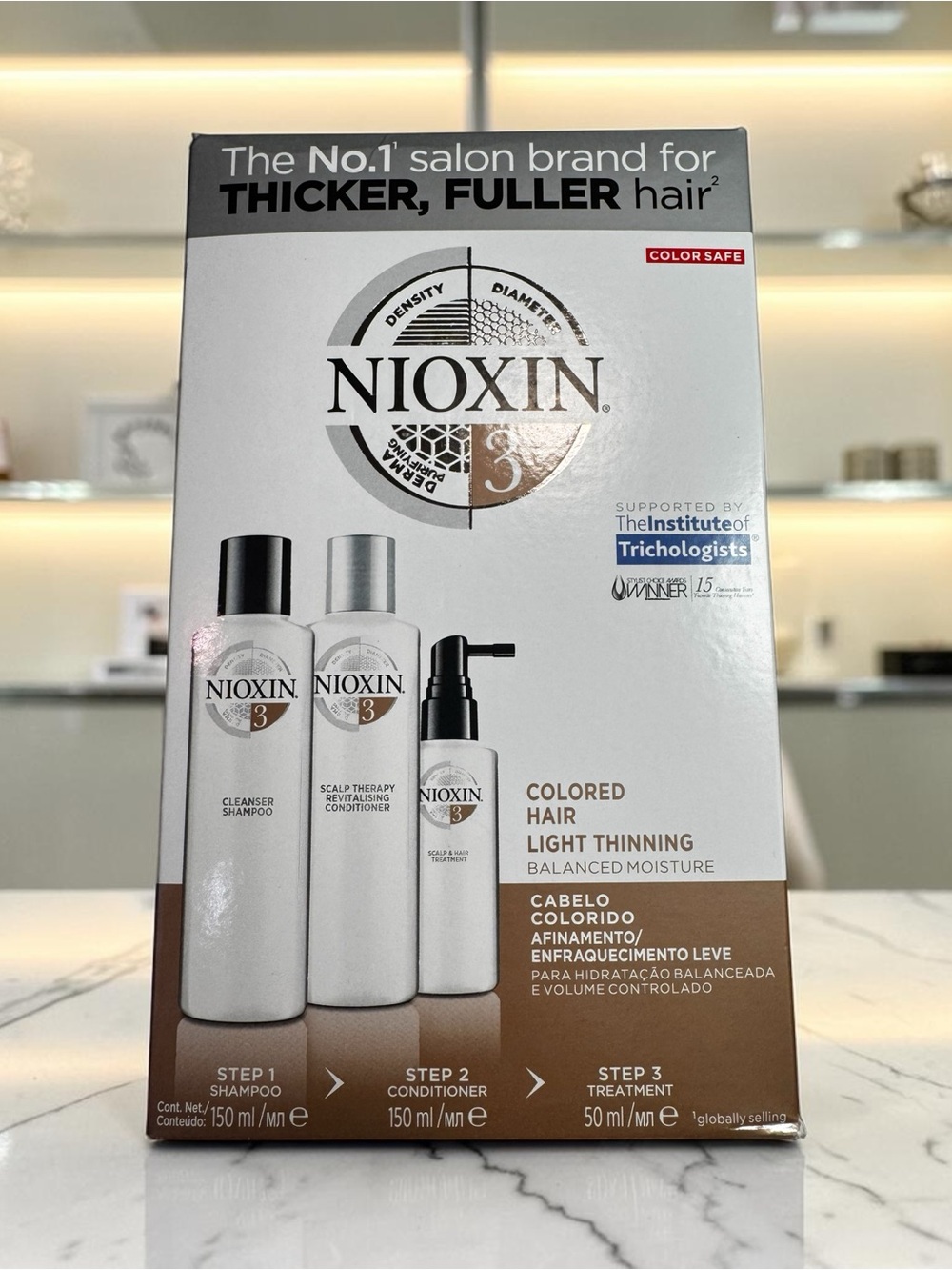 NIOXIN System 3 Hair Care Kit Color Safe Light Thinning NEW Sealed